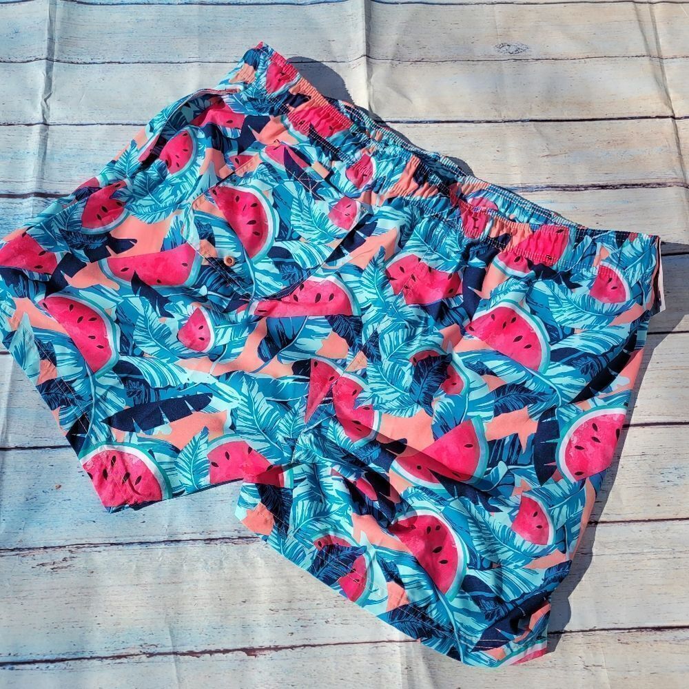 NWT George Blue Pink Elastic Drawstring Waist Above the Knee Shorts Size 2XL